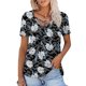 thumbnail image 2 of Camiseta de manga corta suelta con cuello en V y estampado calado informal a la moda para mujer Pompotops hkajfhjk467934, 2 of 5