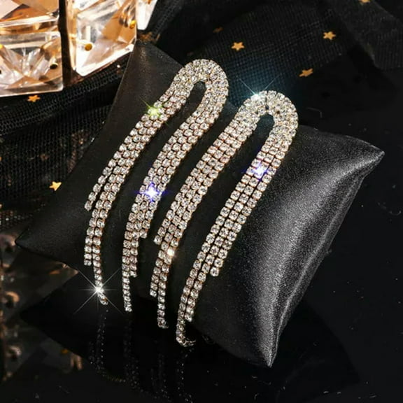 K-KED Fashion Cubic Zirconia Tassel Earrings Drop Dangle For Women Wedding Jewelry-#3