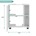 thumbnail image 3 of Pascuale Two Side Shelves Under Sink Cabinet with One Door, Cut-Out Back, Compact 22”, 3 of 8