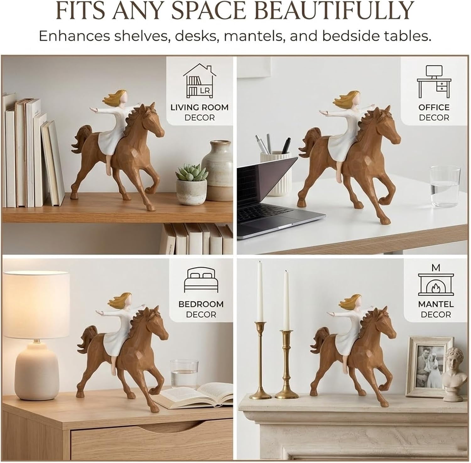 Horse Gifts for Women Girls: Cool Horse Figurines Statue Decorations Birthday Memorial Gift for Horses Lover Teen Girl Equestrian