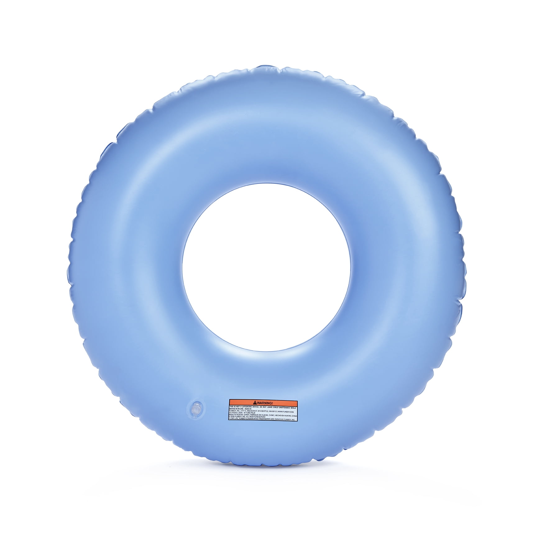 Float Life by FUNBOY Blue Cabana Stripe Luxury Tube Pool Float, Cup-Holder, 43" Oversized Design, Adults or Children Ages 8+