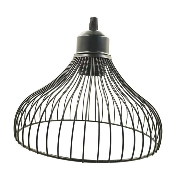 Pantalla de alambre de hierro, lámpara colgante con forma de jaula, jaula de lámpara industrial, jaula de bombilla de metal para cocina y comedor Torre