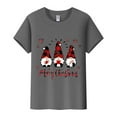 thumbnail image 2 of Lroveb Christmas Shirts for Women Gnome Print Round Neck Short Sleeve T Shirt Top Graphic T Shirts, 2 of 5