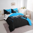 thumbnail image 3 of Manfei Eat Sleep Game Bedding Comforter Set 7-Piece, Black Blue Gamepad Geometric King Bedding Sets, Teen Boy Girl Kid Reversible Bed Sheets, Breathable Home Decor, 3 of 7