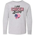 thumbnail image 3 of Inktastic I Love Cheerleading with Pom Poms and Megaphone Long Sleeve Youth T-Shirt, 3 of 5