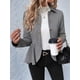 thumbnail image 5 of Blazer Elegante para Mujer, para Oficina, Trabajo, Negocios, Chaqueta con Dobladillo Peplum, Abrigos de Abiertos Al Frente Gris M, 5 of 9