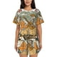 thumbnail image 1 of Balery Skeleton Cowboy And Guitar Conjunto de Pijama para Mujer con Estampado, Dos Piezas de Manga Corta y Shorts, Ropa de Dormir Suave con Cuello Redondo y Bolsillos-Large, 1 of 6