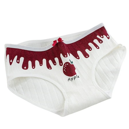 OVINYER Women s Red Christmas Printed Underwear Cotton Crotch Comfortable Underwear Underpanties Sexy Versatile Panty