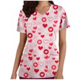 thumbnail image 2 of TIMIFIS Hauts de Blouse pour Femmes, Manches Courtes, Col en V, Imprimé, avec Poches, 2 of 5