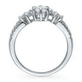 thumbnail image 4 of BERRICLE Sterling Silver 3-Stone Wedding Engagement Rings 1 Carat Marquise Cut Cubic Zirconia CZ Split Shank Ring for Women, Rhodium Plated Size 4, 4 of 9