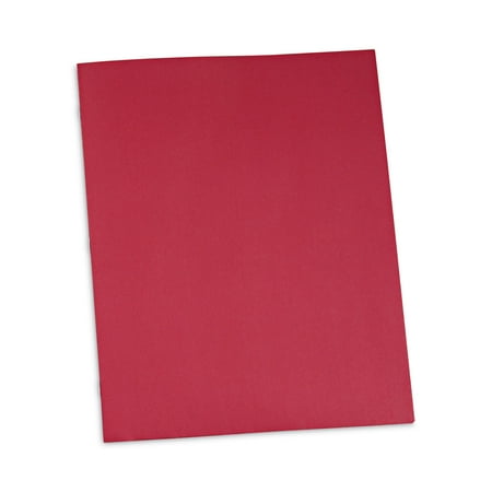 Universal Two-Pocket Portfolios with Tang Fasteners, 0.5" Capacity, 11 x 8.5, Red, 25/Box