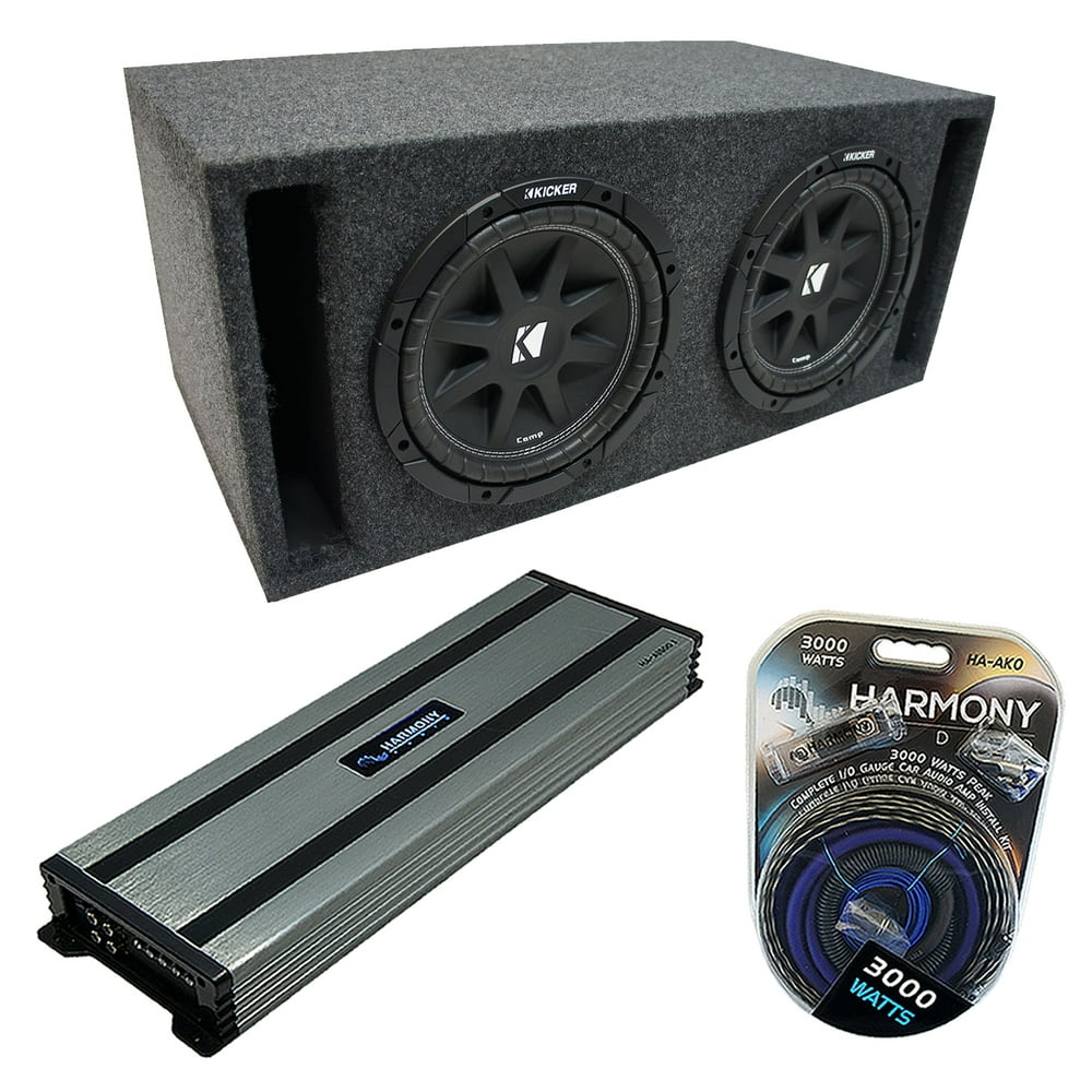 Universal Car Stereo Slotted S Port Dual 15" Kicker Bundle Comp C15 Sub