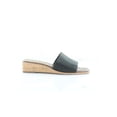 thumbnail image 3 of Sam Edelman Valery Black Leather Slip On Slide Square Toe Mule Wedge Sandals (Black, 6), 3 of 7
