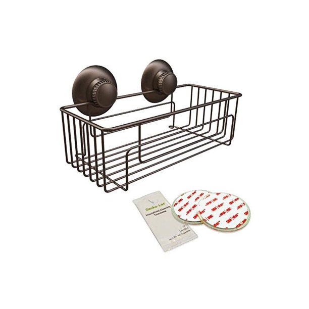 GeckoLoc Deep Shower Caddy Bathroom Organizer Single Shelf Basket