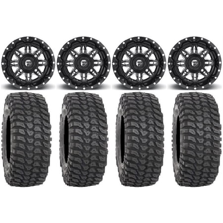 Fuel Lethal Black 14 Wheels 30 XCR350 Tires Kawasaki Mule Pro FXT