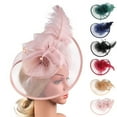 thumbnail image 2 of 2025 Hot Sale Mesh Feather Headwear Bowknot Versatile Hairband Hair Accessories Pearl Party Performance Hair Clip Style, 2 of 9