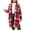 Red, variant on Kaondbfi Women's Cardigan, Plaid Shacket Jacket Long Flannel Shirt Casual Lapel Button Down Trench Coats Long Sleeve Plaid Coat Pockets Winter Clothing for Women