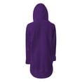 thumbnail image 6 of Women's Drop Shoulder Solid Color Hooded Sweatshirt with Side Pockets and Side Slits, Soft Breathable Long Sleeve Casual Pullover for Winter, Daily Wear and Street Fashion Dark Purple XXXXXL, 6 of 7