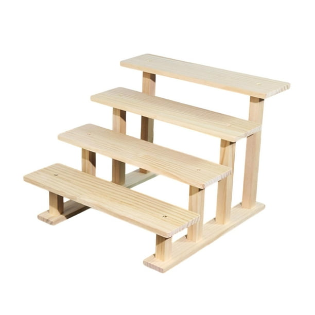 Estante de exhibición de madera con soporte de almacenamiento para cupcakes y postres multifuncional 4 niveles 20 cm