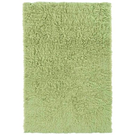 Linon New Flokati Hand Woven Wool 2'4"x4'3" Rug in Lime Green