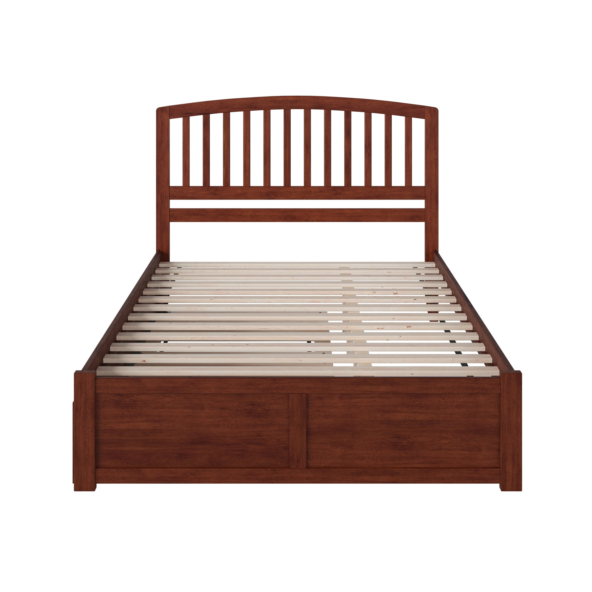 AFI Richmond King Wood Platform Bed with Footboard and Twin XL Trundle, Walnut