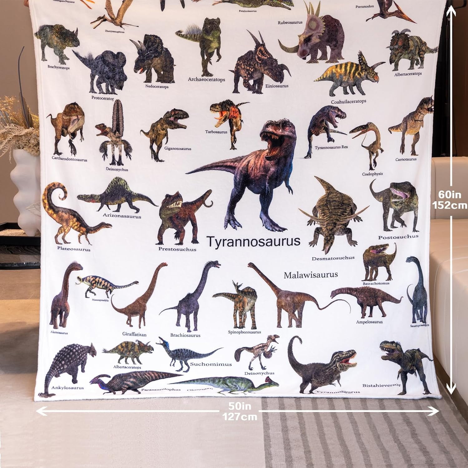 Dinosaur Blanket for Boys, Kids Blanket Super Soft and Cozy 50×60in Funny Dinosaur Throw Blanket Design is Gift for Kids,Fluffy Cozy Fleece Toddler Blanket