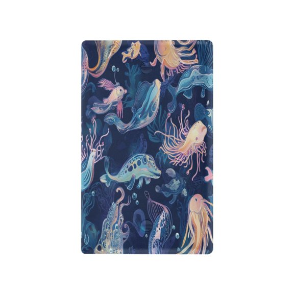 Blue Sea Creatures Light Switch Cover Switch Plate Outlet Cover Plug Cover for Electrical Outlet