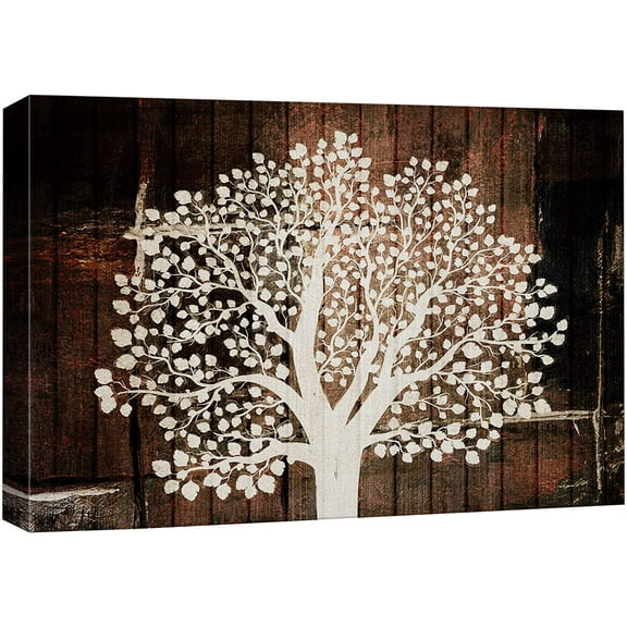 wall26 Canvas Print Wall Art Wood Panel Tree Silhouette Tapestry Nature Wilderness Illustrations Modern Art Rustic Decorative Relax/Calm for Living Room, Bedroom, Office - 32"x48"