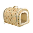 thumbnail image 4 of Stgfyxgs Indoor Puppy Kitten Bed Cave Tent Rabbit House Soft Warm Multifunctional Detachable Zipper Design 18.5x13x14inch with Handle Khaki, 4 of 9