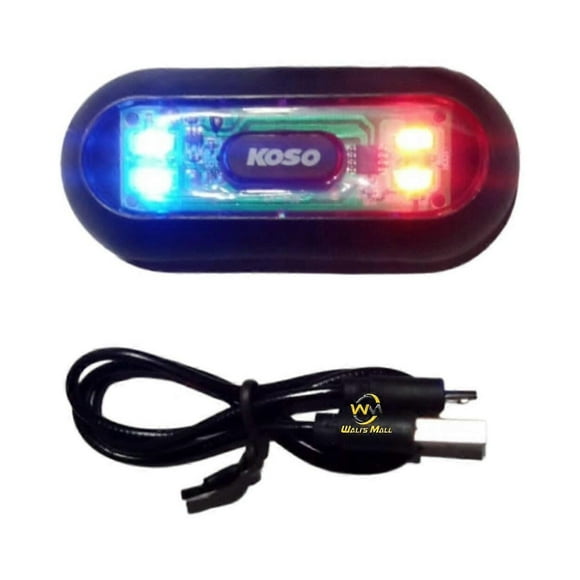 Koso Helmet Light Rechargeable Flasher Light Red And Blue