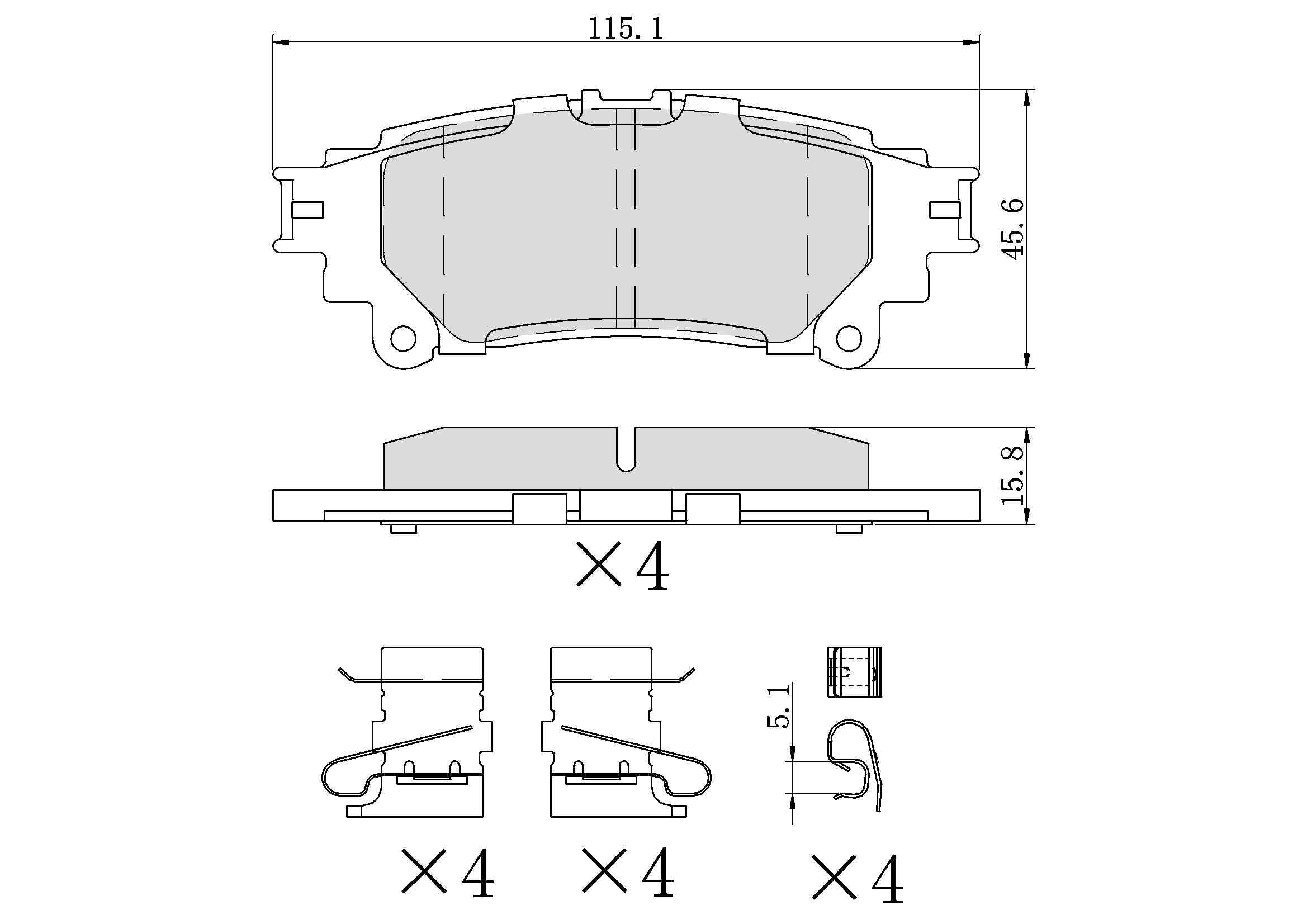 Winstop Brake Pad Set, Rear WS.1391.0.C, Toyota Sienna 2020-2011