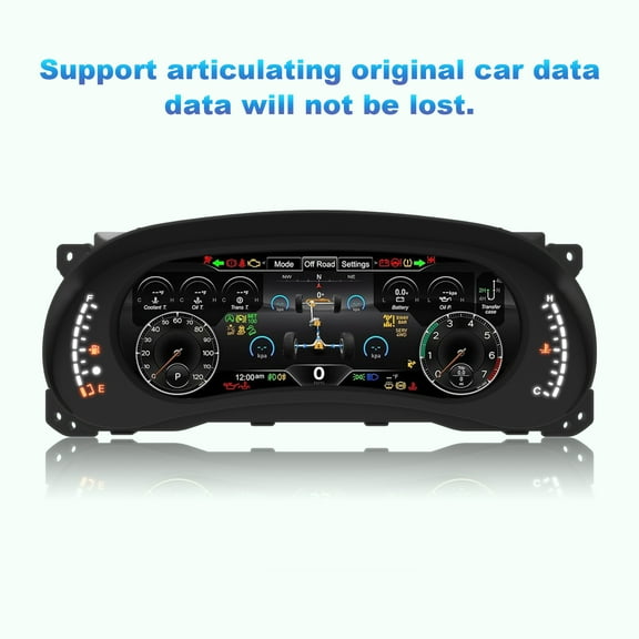 Digital Speedometer Dashboard Compatible with 2011-2017 Jeep Wrangler JK, Plug and Play, 12.3-inch HD Screen
