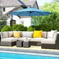 thumbnail image 2 of Outsunny 10' Deluxe Patio Umbrella, Outdoor Market Parasol, Blue, 2 of 10
