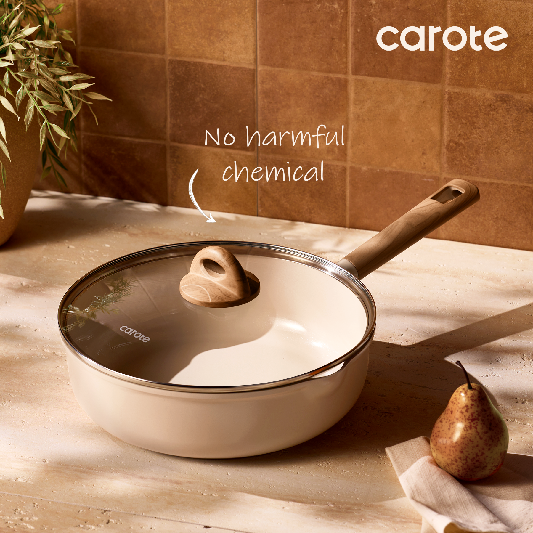 Carote 5-Qt Ceramic Non-Stick Deep Frying Pan with Lid photo 7