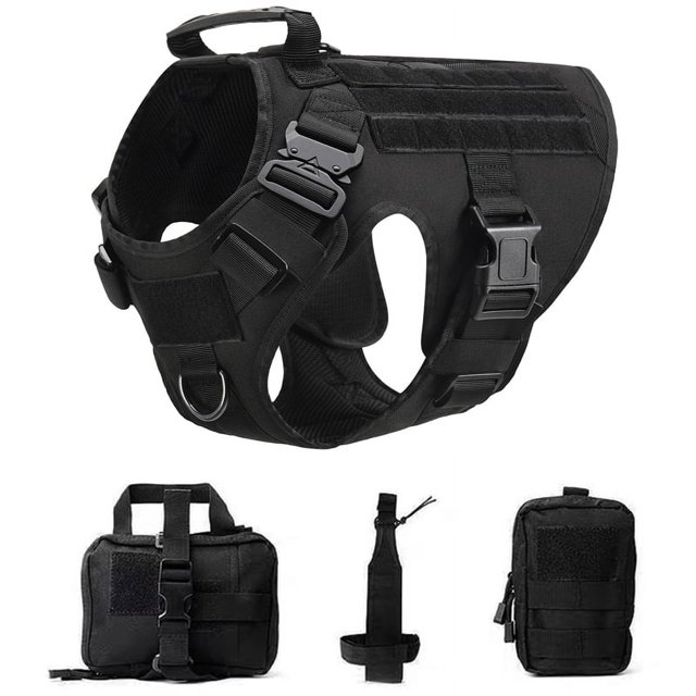 Chaleco militar táctico para mascotas pastor alemán Golden Retriever, juego de arnés y correa para perros de entrenamiento táctico para perros de todas las razas