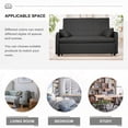 thumbnail image 2 of Modern Simple Fabric 61-inch Sofa Bed with Reinforced Iron Frame and Storage Pockets, 2 of 9