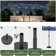 thumbnail image 4 of Uforic 13FT Outdoor Double-Sided Patio Umbrellas with 36 LED Lights, Portable Shade Market Table Umbrella, Solar Lights & 12 Sturdy Ribs & Tilt Adjustment, Navy Blue, 4 of 9