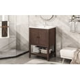 thumbnail image 5 of 24"Bathroom Vanity with Sink Combo,Modern Sleek Bathroom Vanities with Elegant Ceramic Sink,Solid Wood Bathroom Sink Storage Containers Frame,Open Style Shelf for Small Space, 5 of 9
