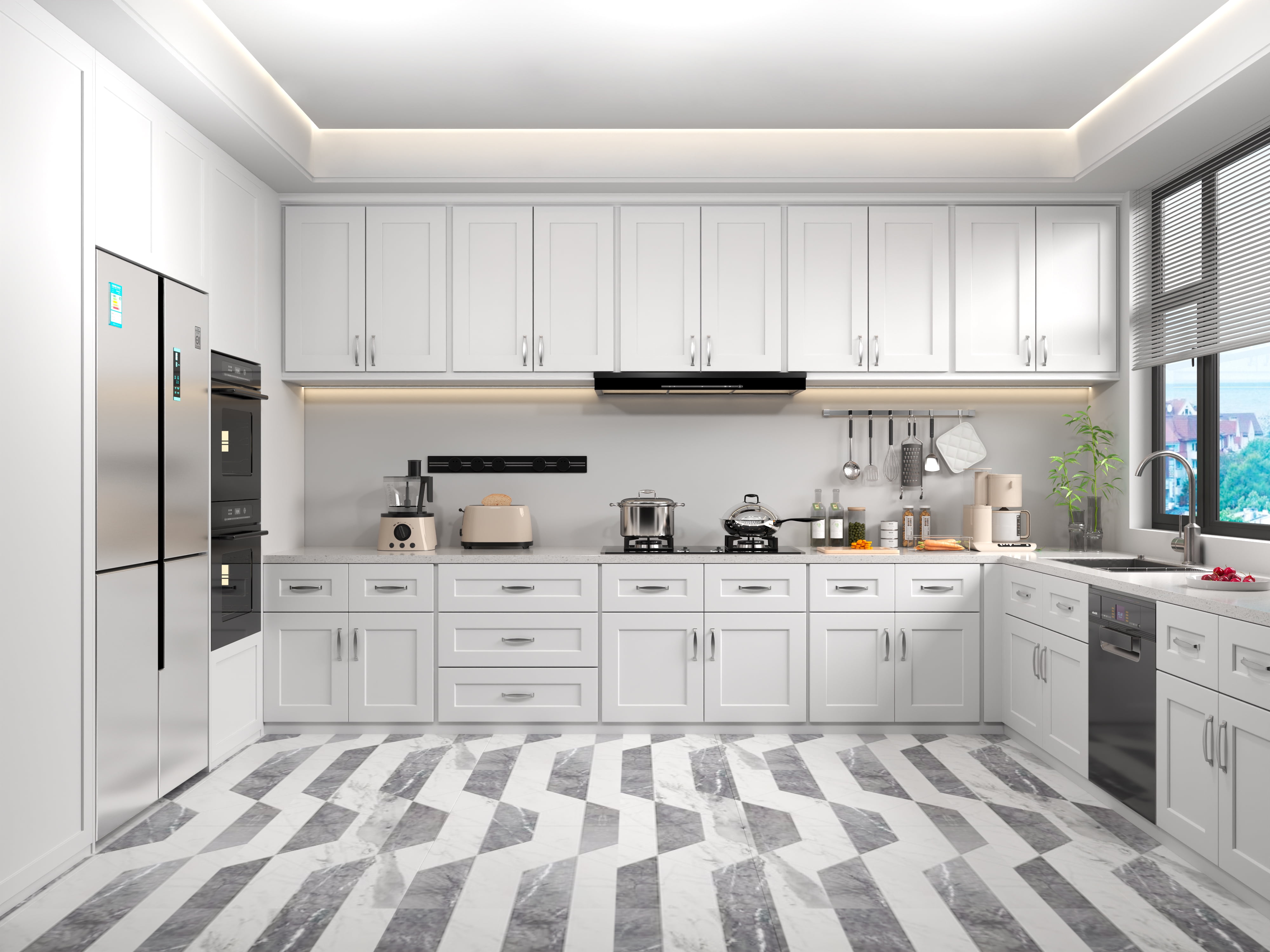 White shaker Solid Wood Double Doors Wall Cabinet 2 Doors and 2 Shelves for Kitchen Storage, Bathroom Storage, Laundry,Adjustable Shelves Ready to Assemble(24"W×12"D×36"H)