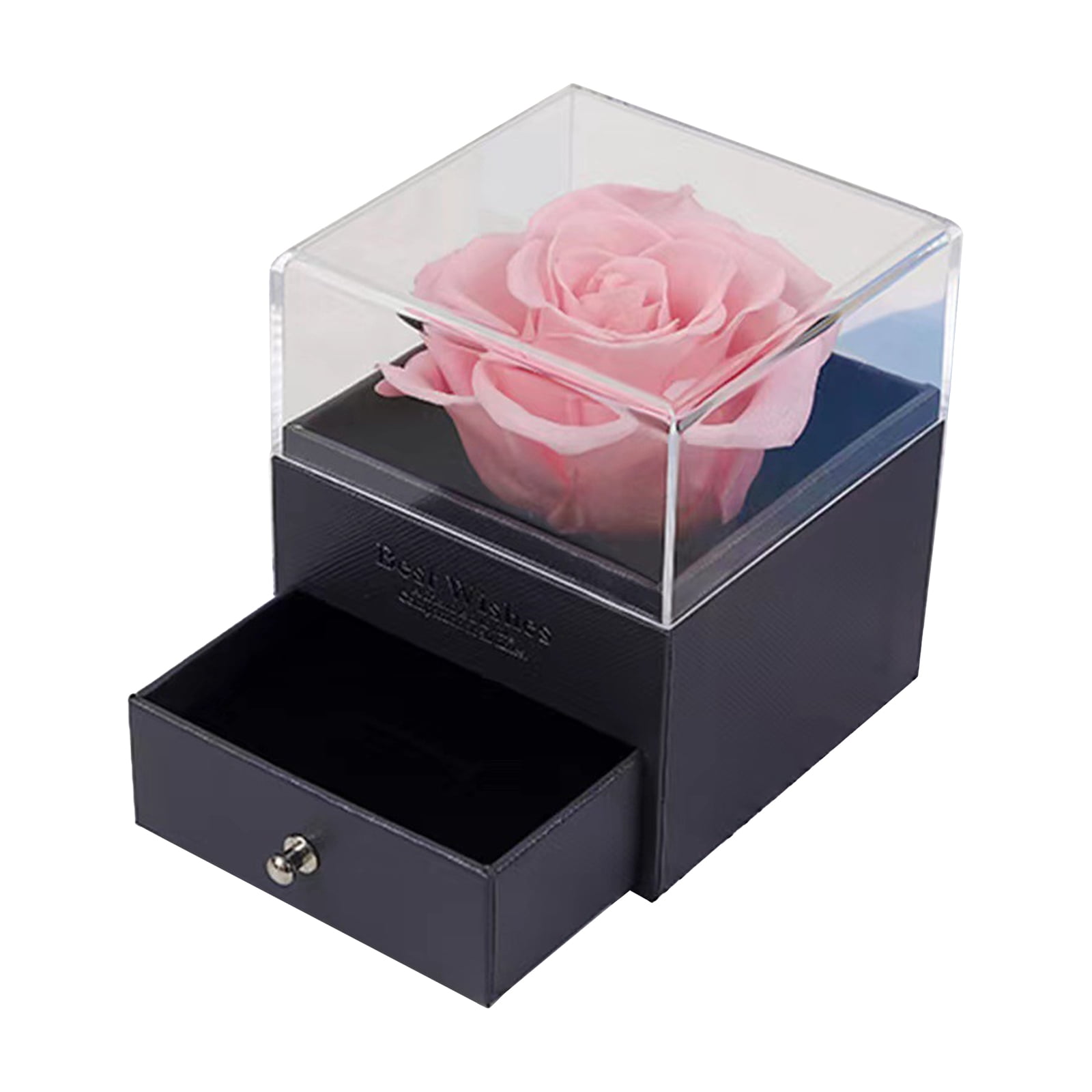 Eternal Life Flower Acrylic Rose Necklace Gift Box For Christmas