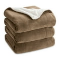 thumbnail image 6 of Cozy Comfort Sherpa Fleece King Blanket Camel - Thick and Warm Blankets, Soft Fuzzy Large Blanket,108x90 inches, 6 of 6