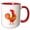 Red/White, variant on 3drose, Watercolor Red Rooster Chinese New Year, 11oz Mug