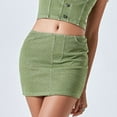 thumbnail image 6 of Gubotare Jean Skirts for Women Denim Jean Skirts for Women Sexy Mid Waist Sexy Mini Dress 2025 Trendy Y2k Clothes Denim Skirt (Green,Size M), 6 of 7