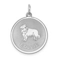 thumbnail image 1 of Beautiful Sterling Silver Rhodium-plated Collie Disc Charm, 1 of 2