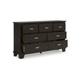thumbnail image 3 of Teno Wide Dresser, 7 Drawers Nickel Handles, Dark Brown Solid Hardwood, 3 of 3