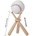 thumbnail image 3 of BaseGoal Soporte de Madera para Exhibición de Béisbol y Softbol con 3 Mini Bate de Béisbol y 1 Círculo de Madera, 3 of 7