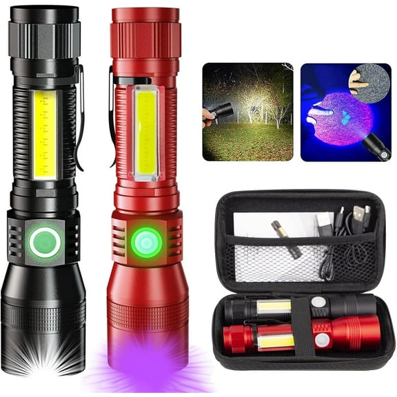 Banral UV Flashlight Black Light, Rechargeable 3-in-1 Magnetic LED Flashlight for Pet Urine Detection & Camping, High Lumens, Waterproof