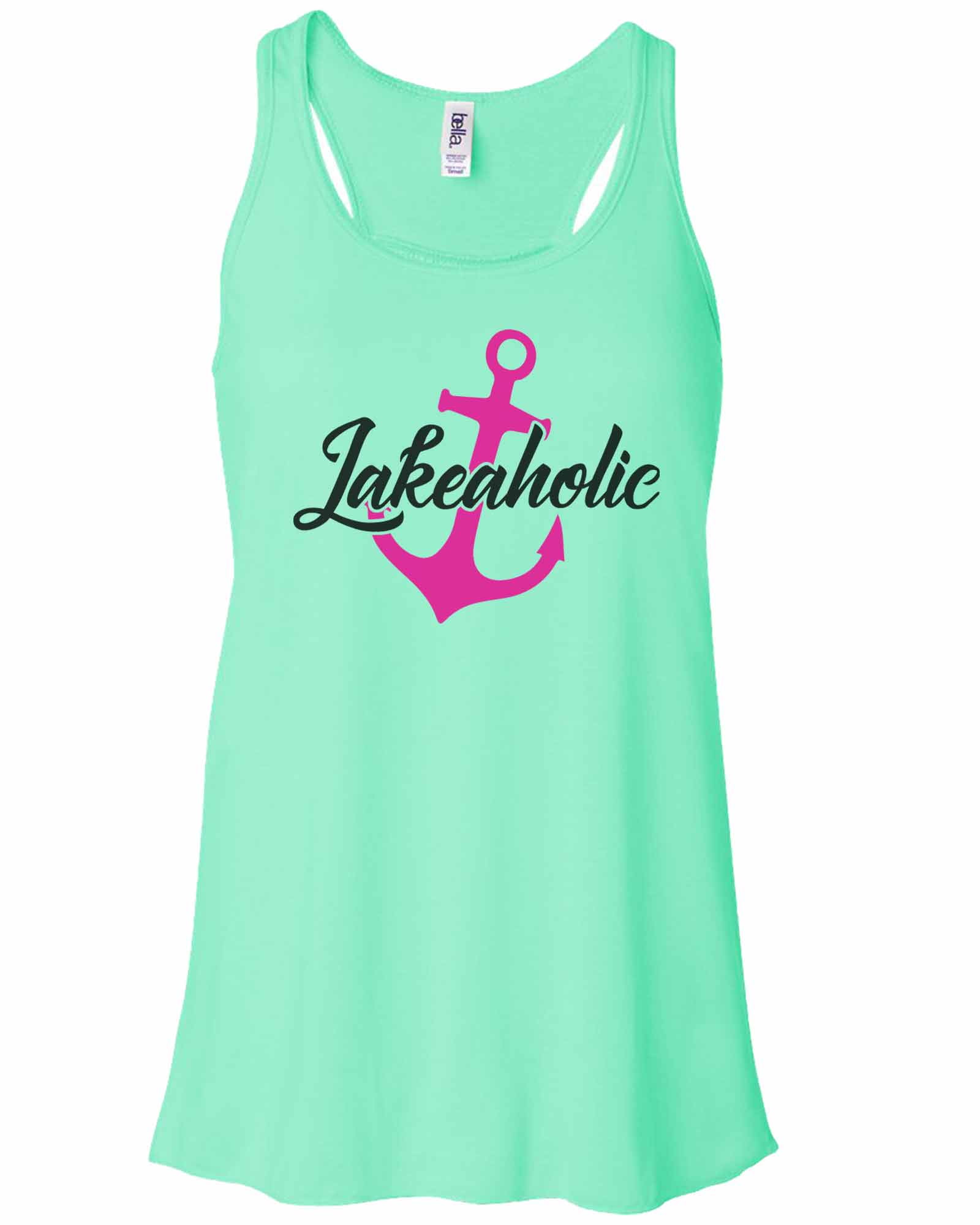 Funny Threadz Women’s Cute Vacation "Lakeaholic" Soft Bella Tank Top