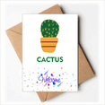 thumbnail image 1 of Cactus Green Potted Succulents Welcome Back Greeting Cards Envelopes Blank, 1 of 3