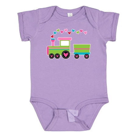 

Inktastic Valentine Heart Train Boys or Girls Baby Bodysuit